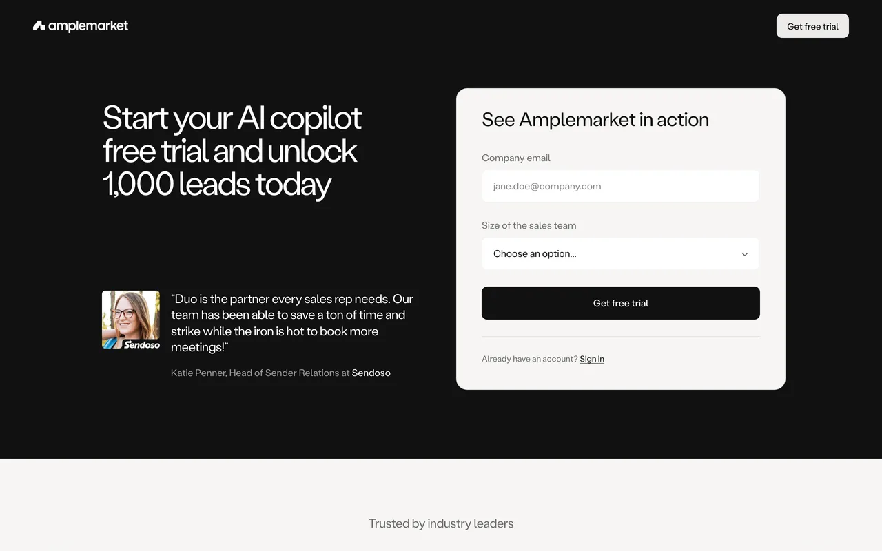 Amplemarket preview