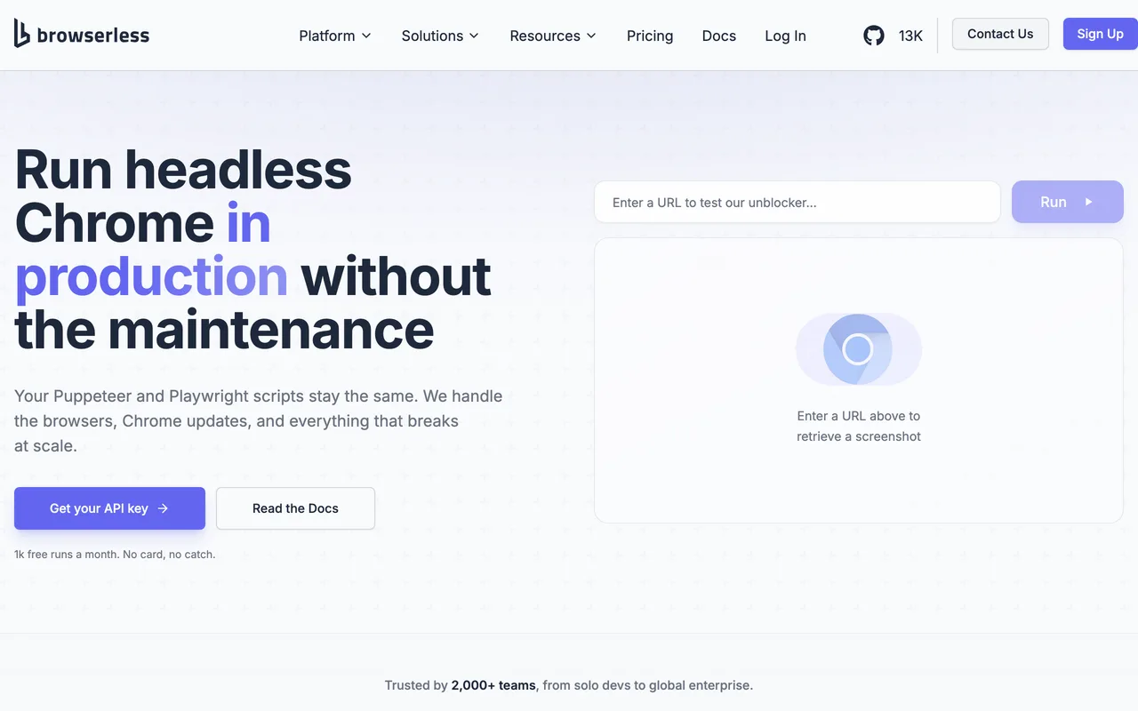 Browserless preview