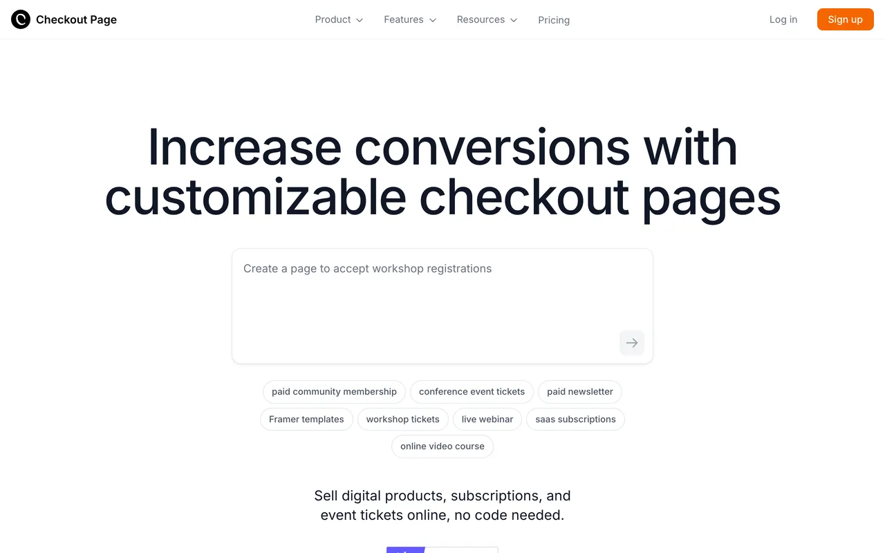 Checkout Page preview
