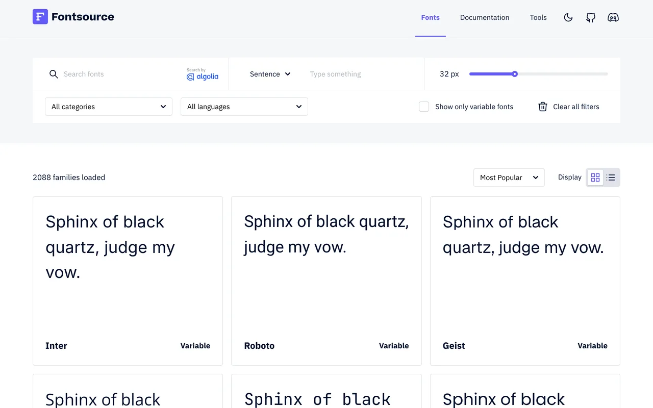 Fontsource preview