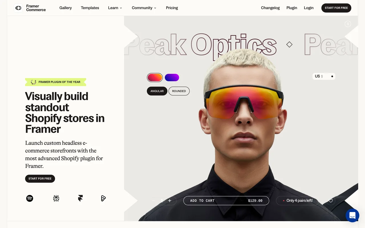 Framer Commerce preview