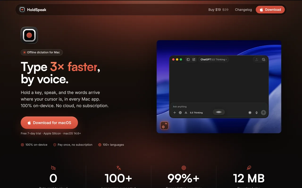 HoldSpeak preview