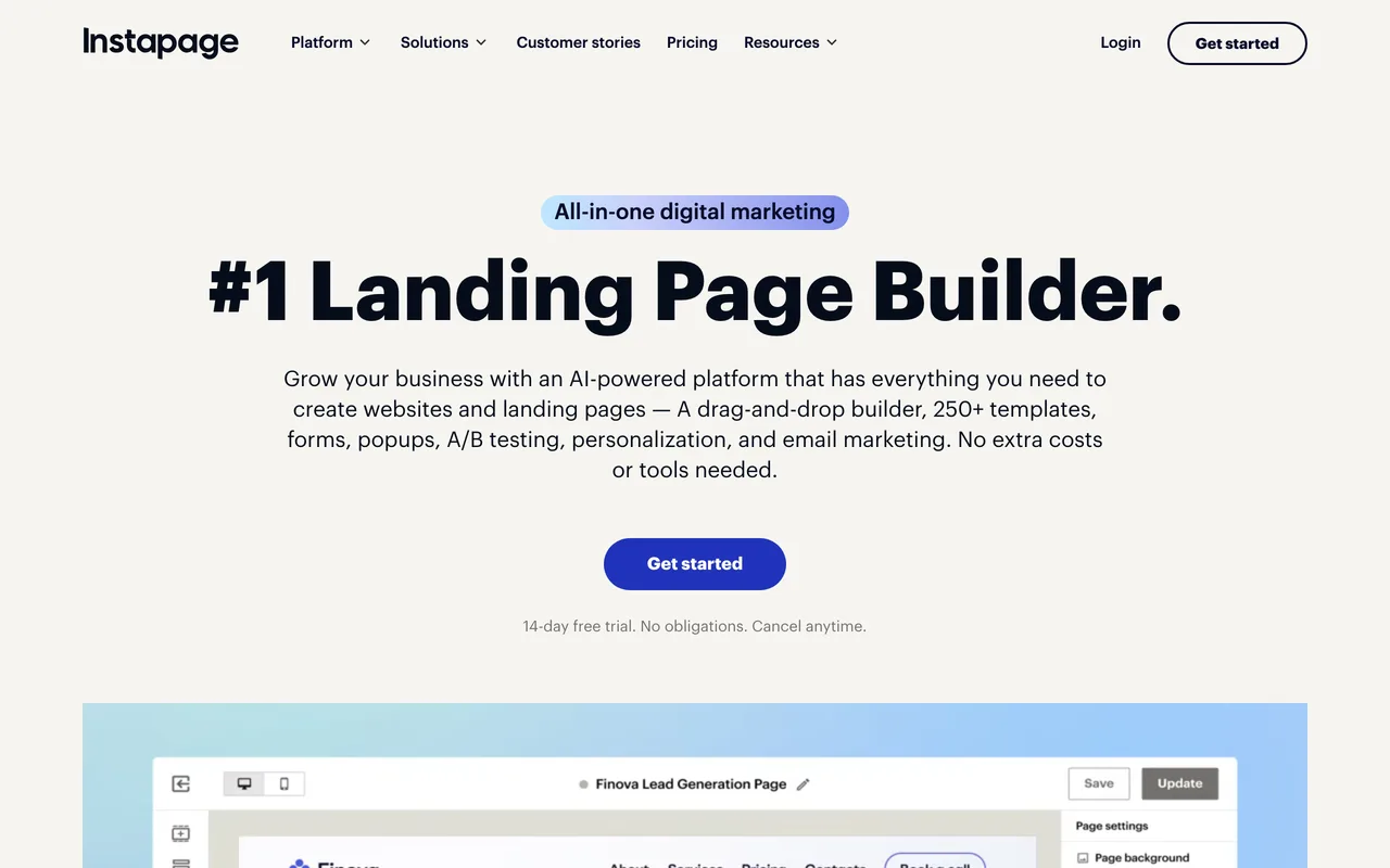 Instapage preview