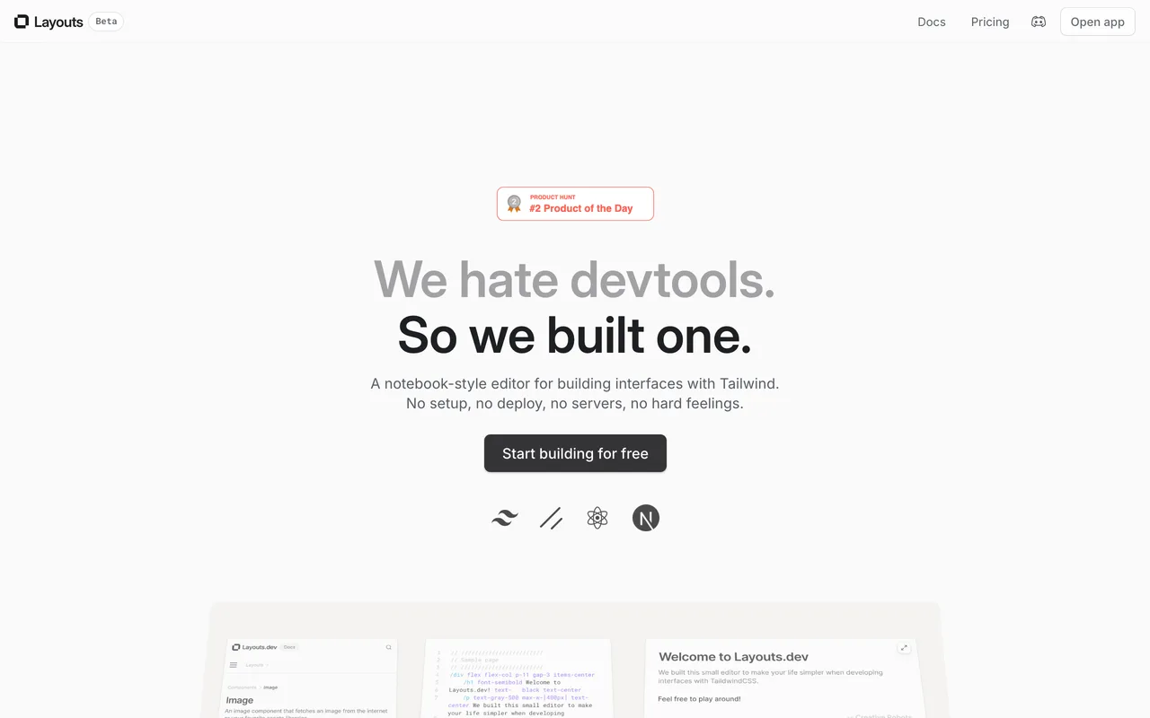 Layouts.dev preview