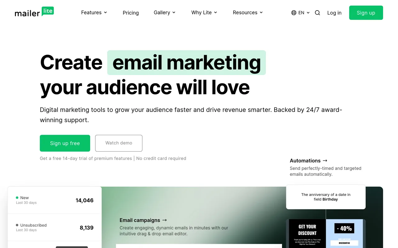 MailerLite preview