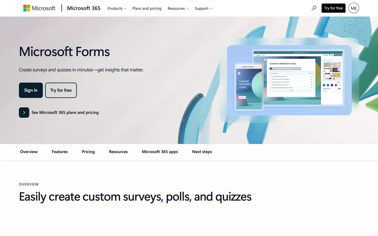 Microsoft Forms preview