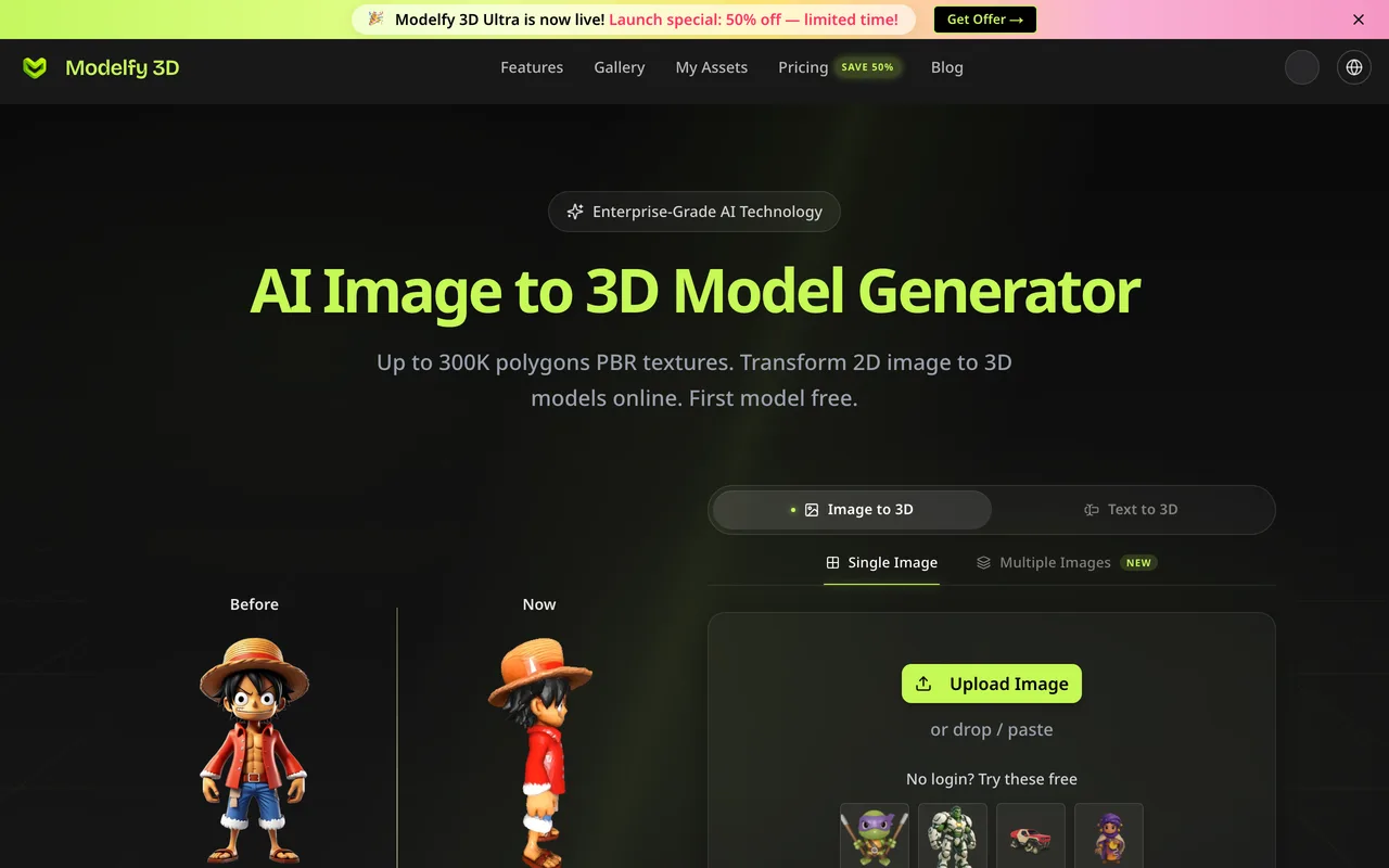 Modelfy 3D preview