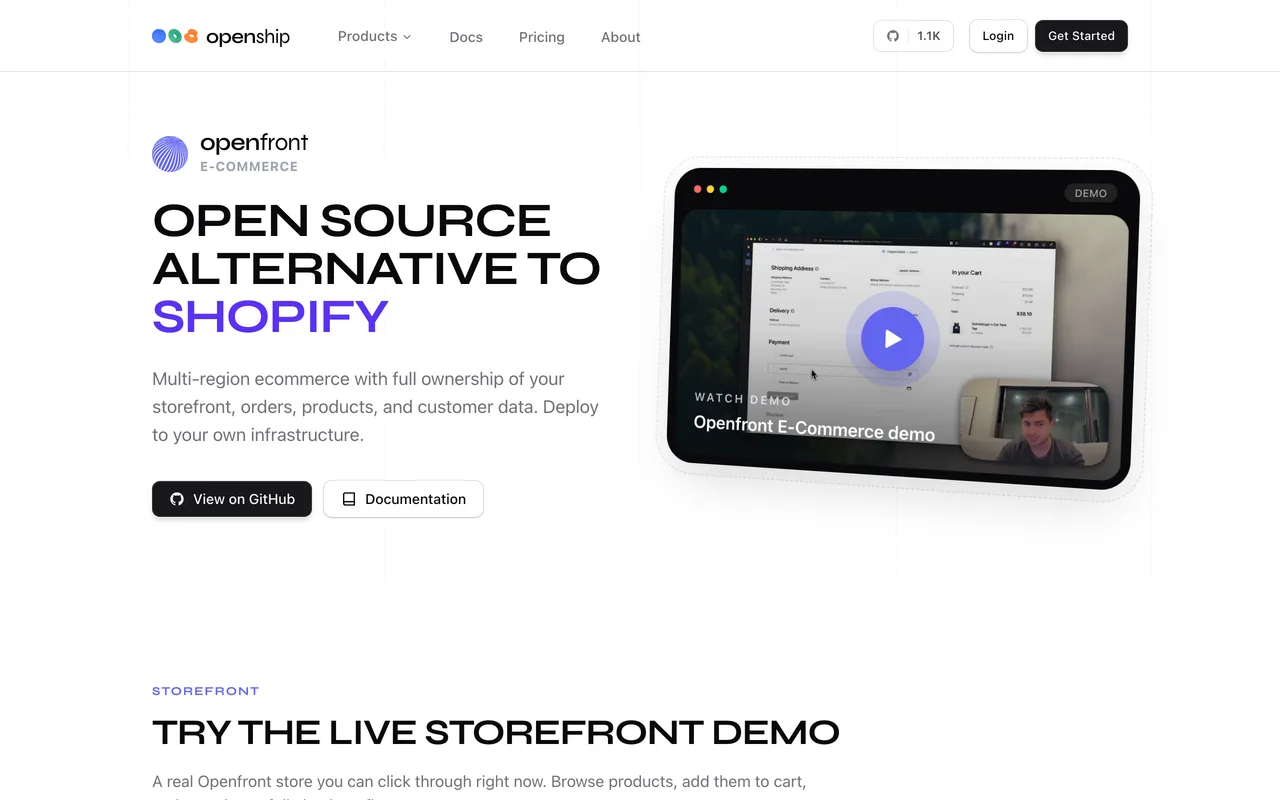 Openfront E-commerce preview