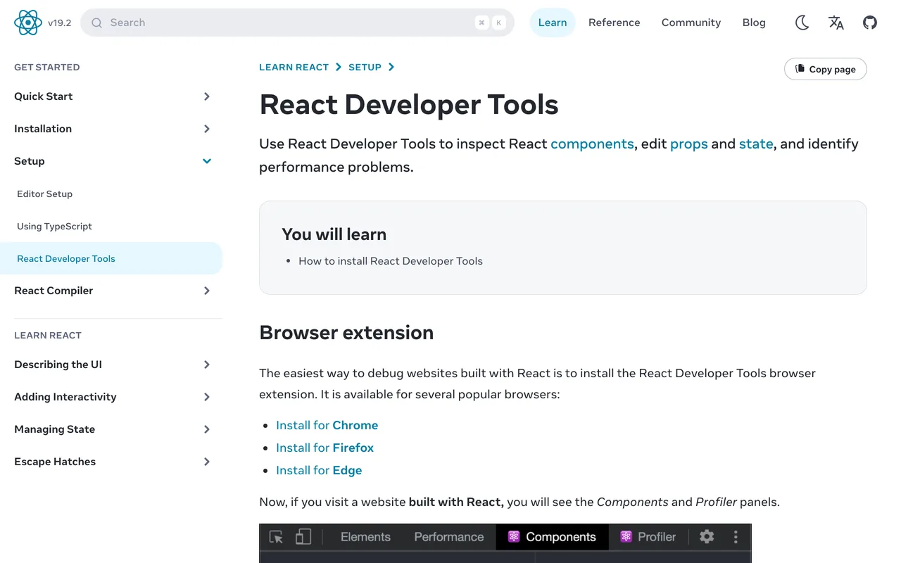 React Developer Tools preview