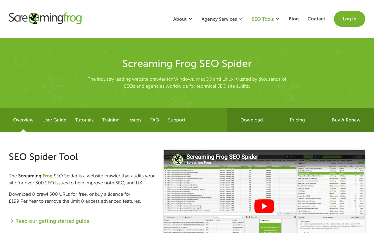 Screaming Frog preview