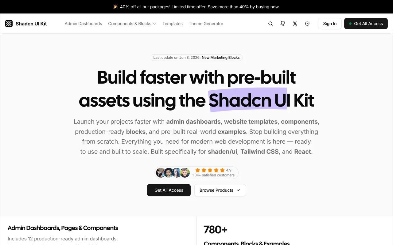 shadcn UI Kit preview