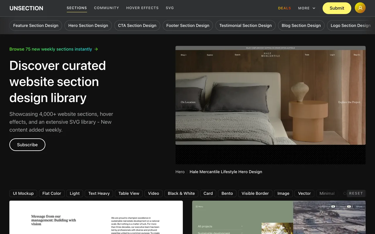Unsection preview