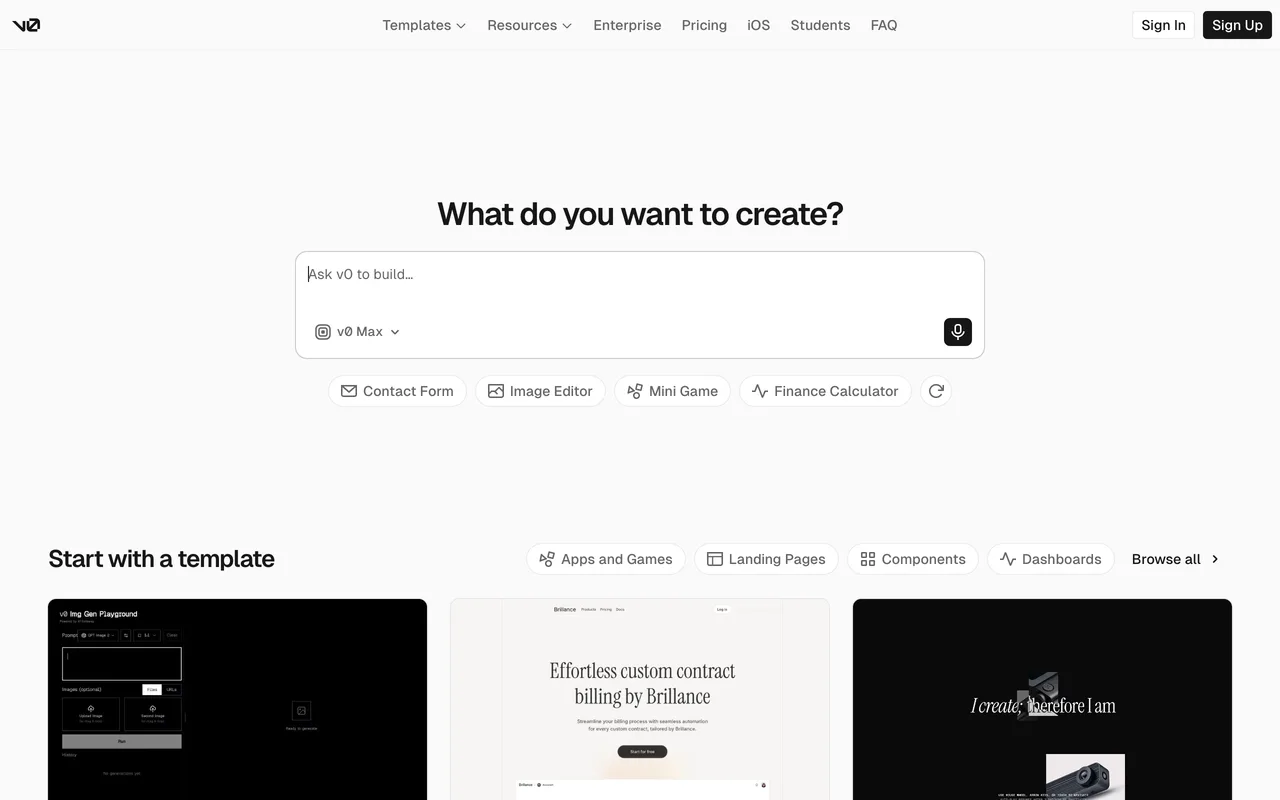 v0 by Vercel preview