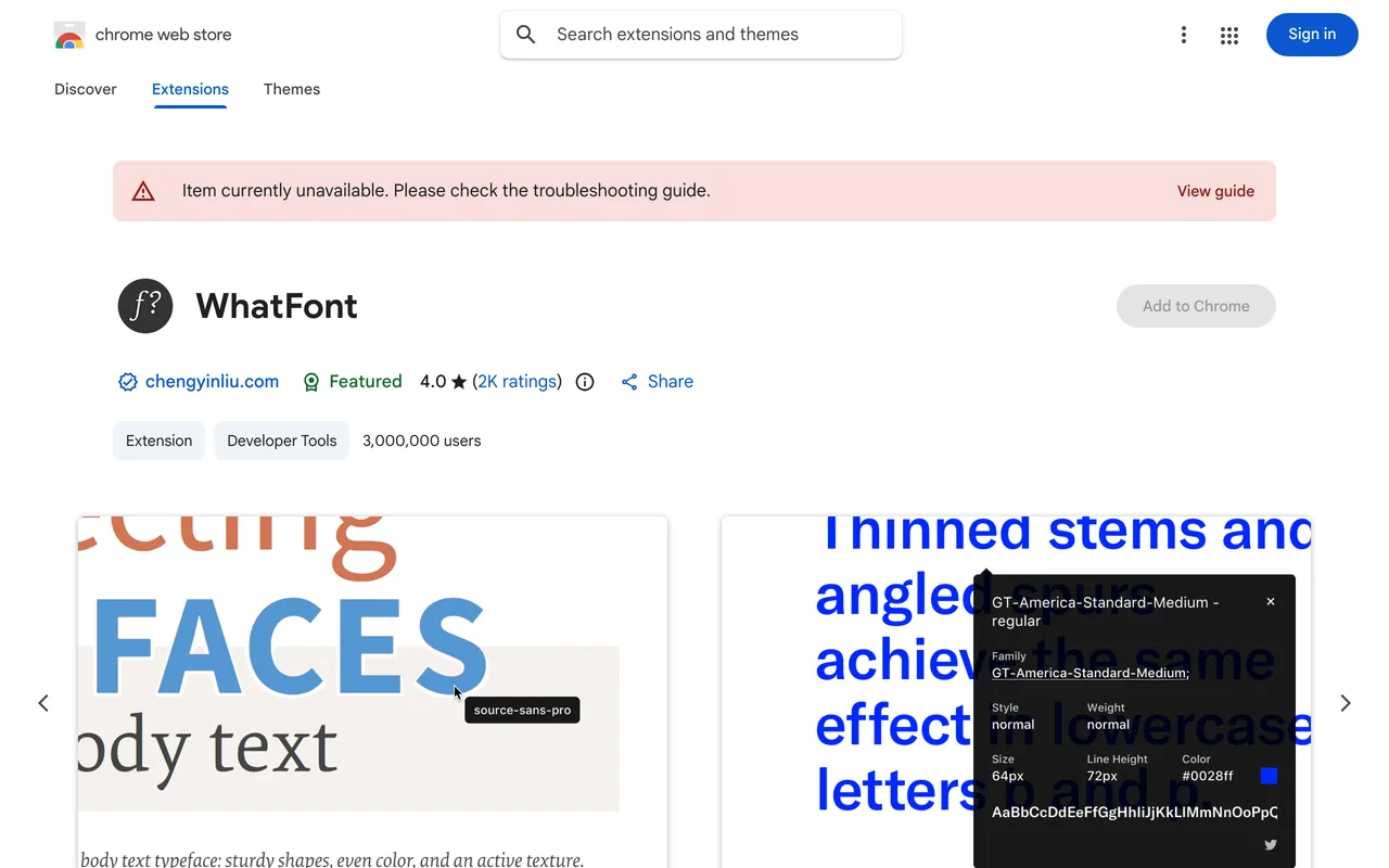 WhatFont preview