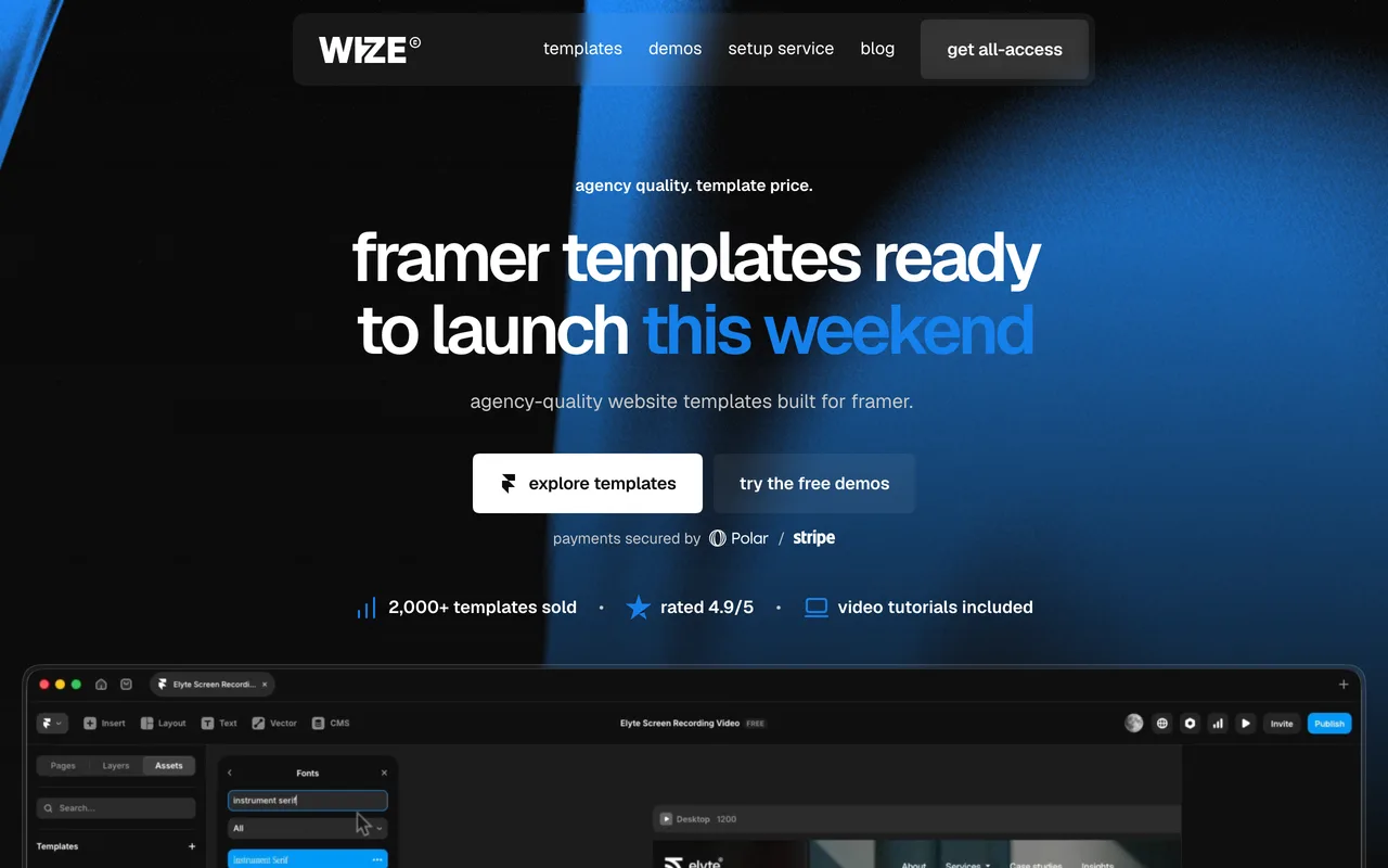 WizeTemplates preview